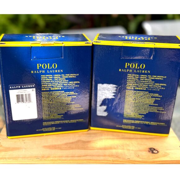 NWT VTG Polo Ralph Lauren Crystal Etch Polo Player Highball Glasses SZ 14OZ RARE - Picture 12 of 13